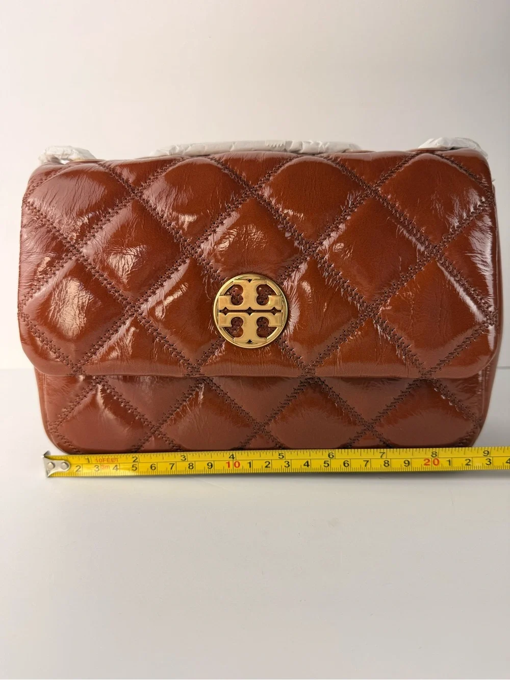 Tory Burch Willa Shine Small Quilted Shoulder Bag Java $645